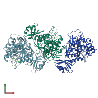 PDB entry 3wiu coloured by chain, front view.