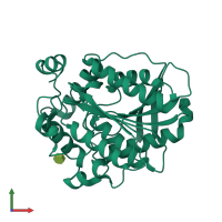 PDB entry 3wj1 coloured by chain, front view.
