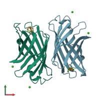 PDB entry 3wjb coloured by chain, front view.