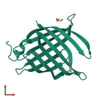 PDB entry 3wjg coloured by chain, front view.
