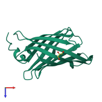 PDB entry 3wjg coloured by chain, top view.
