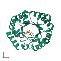 PDB entry 3wjw coloured by chain, front view.