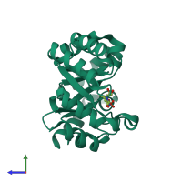 PDB entry 3wjw coloured by chain, side view.