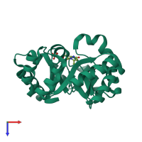 PDB entry 3wjw coloured by chain, top view.