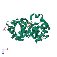 PDB entry 3wk1 coloured by chain, top view.