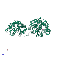 PDB entry 3wk6 coloured by chain, top view.