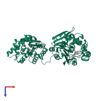 PDB entry 3wke coloured by chain, top view.