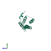 PDB entry 3wkv coloured by chain, side view.