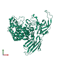PDB entry 3wkw coloured by chain, front view.