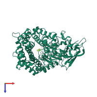 PDB entry 3wkx coloured by chain, top view.