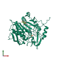 PDB entry 3wl5 coloured by chain, front view.