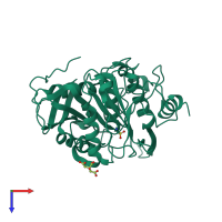 PDB entry 3wl5 coloured by chain, top view.