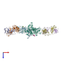 PDB entry 3wlw coloured by chain, top view.