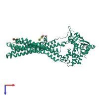 PDB entry 3wmg coloured by chain, top view.