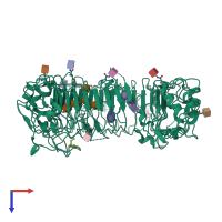 PDB entry 3wn4 coloured by chain, top view.