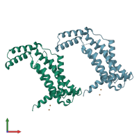 PDB entry 3wo7 coloured by chain, front view.