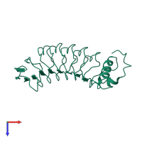 PDB entry 3wo9 coloured by chain, top view.