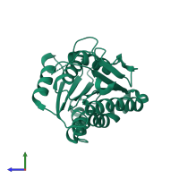 PDB entry 3woh coloured by chain, side view.
