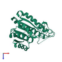 PDB entry 3woh coloured by chain, top view.