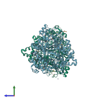 PDB entry 3woi coloured by chain, side view.