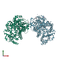 PDB entry 3won coloured by chain, front view.