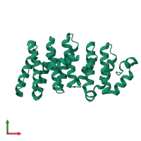 PDB entry 3woy coloured by chain, front view.