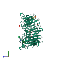 PDB entry 3wsx coloured by chain, side view.