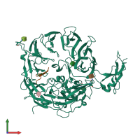 PDB entry 3wsy coloured by chain, front view.