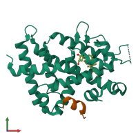 PDB entry 3wt5 coloured by chain, front view.