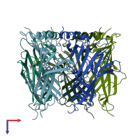 PDB entry 3wth coloured by chain, top view.