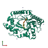 PDB entry 3wug coloured by chain, front view.