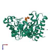PDB entry 3wug coloured by chain, top view.
