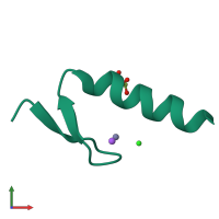 PDB entry 3wup coloured by chain, front view.