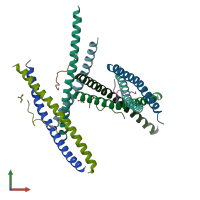 PDB entry 3wut coloured by chain, front view.