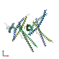 PDB entry 3wuv coloured by chain, front view.
