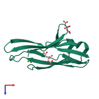 PDB entry 3wuz coloured by chain, top view.