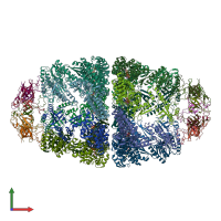 PDB entry 3wvl coloured by chain, front view.