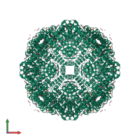 Homo 24-meric assembly 1 of PDB entry 3wvu coloured by chemically distinct molecules, front view.