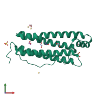 PDB entry 3wvu coloured by chain, front view.