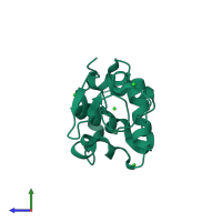 PDB entry 3ww5 coloured by chain, side view.