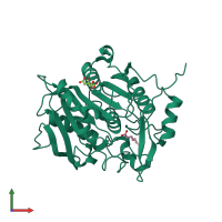 PDB entry 3wwc coloured by chain, front view.