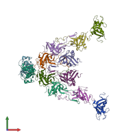 PDB entry 3wwk coloured by chain, front view.