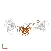 Snaclec rhodocytin subunit alpha in PDB entry 3wwk, assembly 1, front view.
