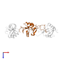 Snaclec rhodocytin subunit alpha in PDB entry 3wwk, assembly 1, top view.