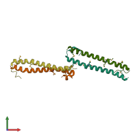 PDB entry 3wws coloured by chain, front view.