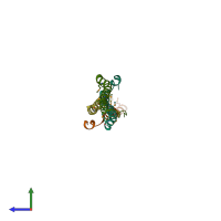 PDB entry 3wws coloured by chain, side view.