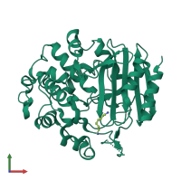 PDB entry 3wwx coloured by chain, front view.
