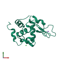 PDB entry 3wxu coloured by chain, front view.