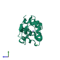 PDB entry 3wxu coloured by chain, side view.