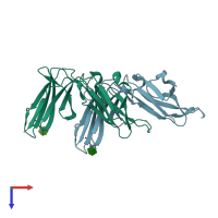 PDB entry 3wyr coloured by chain, top view.